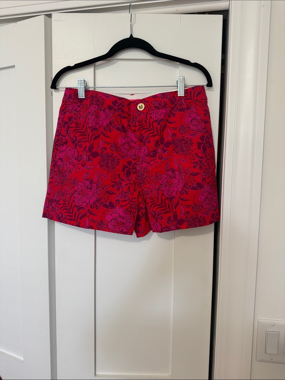 Lilly Pulitzer Red and Pink Floral Gretchen Shorts